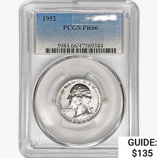 1952 Washington Silver Quarter PCGS PR66 