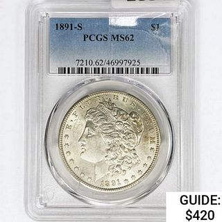 1891-S Morgan Silver Dollar PCGS MS62 