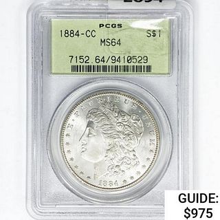 1884-CC Morgan Silver Dollar PCGS MS64 