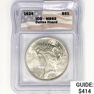 1924 Silver Peace Dollar ICG MS65 