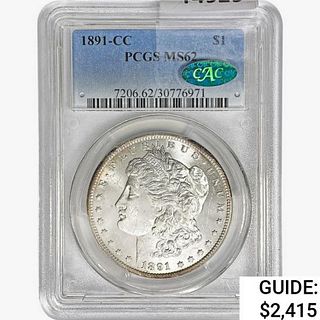 1891-CC CAC Morgan Silver Dollar PCGS MS62 