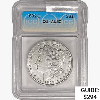1892-O Morgan Silver Dollar ICG AU50 