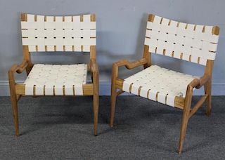 Pair of John Keal; Brown Saltman Lounge Chairs.