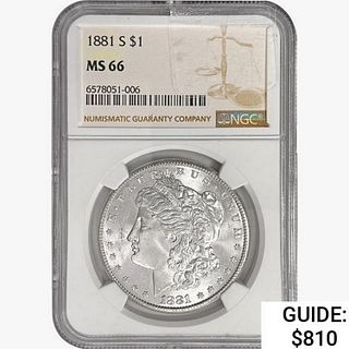 1881-S Morgan Silver Dollar NGC MS66 
