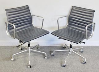Pair of Eames Aluminum Group Style Office Chairs.