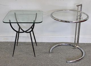 Modern Table Lot Including Eileen Gray Side Table.