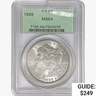 1886 Morgan Silver Dollar PCGS MS64 