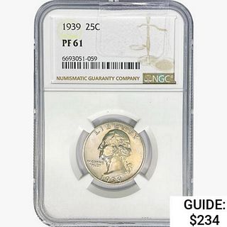 1939 Washington Silver Quarter NGC PF61 