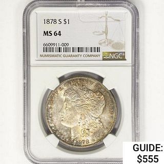 1878-S Morgan Silver Dollar NGC MS64 