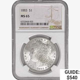 1883 Morgan Silver Dollar NGC MS65 