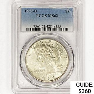 1923-D Silver Peace Dollar PCGS MS62 