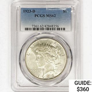 1923-D Silver Peace Dollar PCGS MS62 