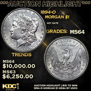 ***Auction Highlight*** 1894-o Morgan Dollar $1 Graded Choice Unc By USCG (fc)