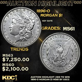 ***Auction Highlight*** 1896-o Morgan Dollar $1 Graded BU+ By USCG (fc)