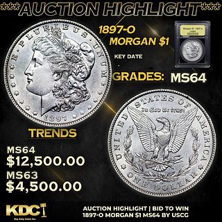 ***Auction Highlight*** 1897-o Morgan Dollar 1 Graded Choice Unc By USCG (fc)