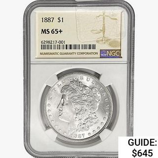 1887 Morgan Silver Dollar NGC MS65+ 