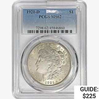1921-D Morgan Silver Dollar PCGS MS62 