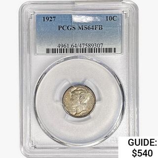 1927 Mercury Silver Dime PCGS MS64 FB