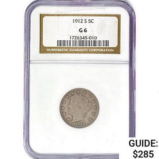 1912-S Liberty Victory Nickel NGC G6 