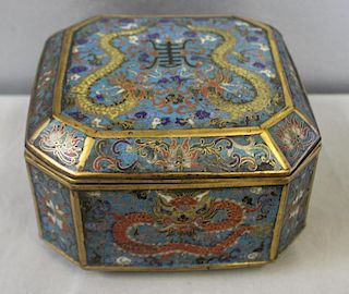 Chinese Cloisonne Enamel Box.