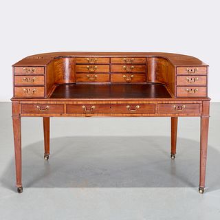 English Victorian mahogany Carlton House desk