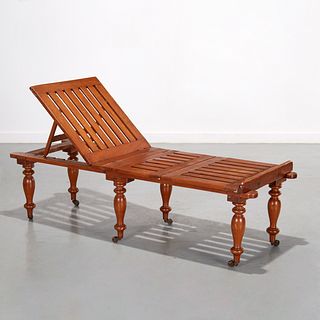 Anglo-Indian teak folding day bed