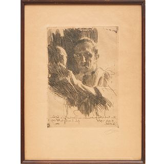 Anders Zorn, black and white etching, 1909
