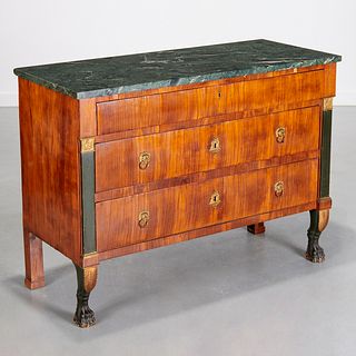 Continental Neoclassic marble top commode