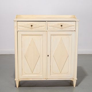 Gustavian style cream painted cabinet