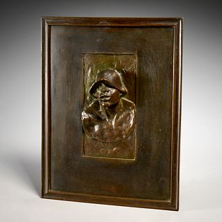 Constantin Meunier, bronze plaque