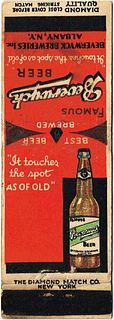 1933 Beverwyck Beer 113mm NY - BEV - 2 Matchcover Albany New York