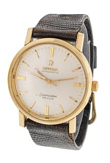 Omega (Swiss) Seamaster Automatic 14k Gold Filled Men's Watch, W 1.5" L 9" 27g