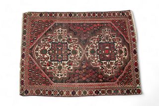 Persian Hamadan Hand Woven Wool Rug, W 42" L 56.5"