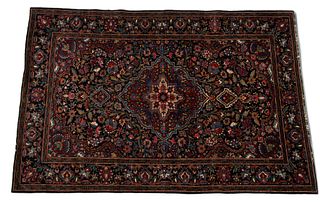 Persian Yazd Hand-woven Wool Carpet, Ca. 1900, W 4' 4'' L 6' 8''