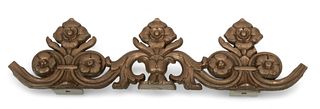 Cast Iron Floral & Leaf Designed Architectual Ornament, from the J.L. Hudson's Department Store, Detroit, H 6.5" L 25"