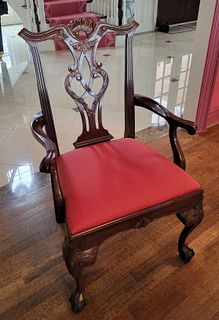 Henredon Chippendale Style Mahogany Dining Chairs Ca. 1990, "Rittenhouse Square", 8 pcs