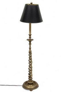 Chapman (American Est. 1936) Barley Twist Style Brass Floor Lamp, Ca. 1970, H 55" Dia. 14"