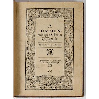 [Bible - Commentary - Early Printing] John Calvin on Paul's Letter to the Romans, London 1577