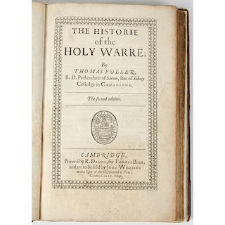 [Religion - Crusades] Fuller, Holy Warre, Cambridge 1640, History of the Crusades with Engraved Title