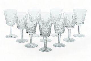 Waterford (Irish) 'Lismore' Crystal Water Goblets, H 7" Dia. 3.5" 10 pcs