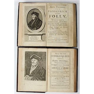 [Philosophy - Theology] Two 18th C. Works by Erasmus of Rotterdam, in English, 1709 and 1725