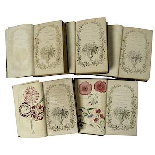 [illustrated - Botanical] Harrison, Floricultural Cabinet, 10 Volumes With Approximately 120 Hand Colored Engraved Plates
