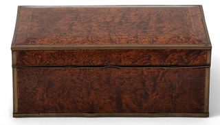 Walnut & Brass Document Box, H 5", L 11 3/4", D 6 3/4"