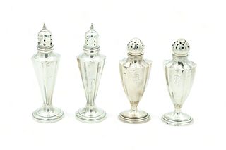 American Weighted Sterling Silver Salt & Pepper Shakers, Feat. Gorham, H 5.5" 6.8t oz 2 Pairs