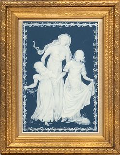 Villeroy And Boch, (Germany) Mettlach Cameo Plaque, Mother And Daughter H 8.2" W 6"