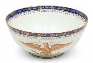 Mottahedeh (Italy) Porcelain Bowl, Federal Eagle H 4.5" Dia. 10.25"