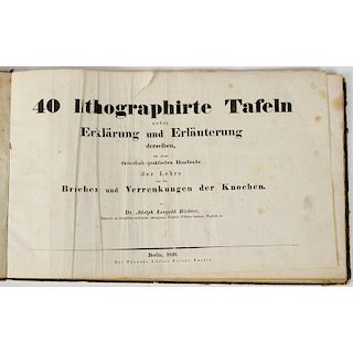 [Medicine - Illustrated] Richter, 1828 Atlas with 40 Large Lithographs of Medical and Surgical Apparatus of Early 19th C.