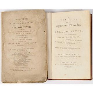 [Medicine - Yellow Fever] 2 Books by William Currie on Yellow Fever, 1794; 1800 - Philadelphia