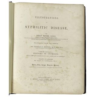 [Medicine - Venereal Disease] Ricord on Syphilis, 1851, With 50 Color Lithographs