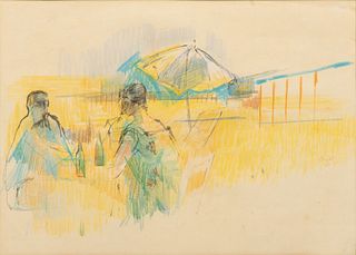 Zubel Kachadoorian (Armenian/American, 1924-2002) Pastel Drawing on Paper, H 7.5" W 12"